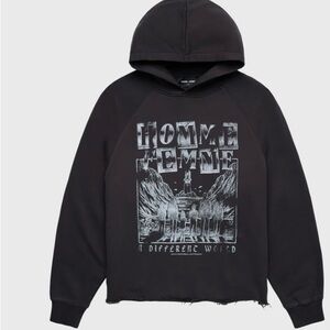 NWT- Homme Femme - Black Graphic Hoodie
